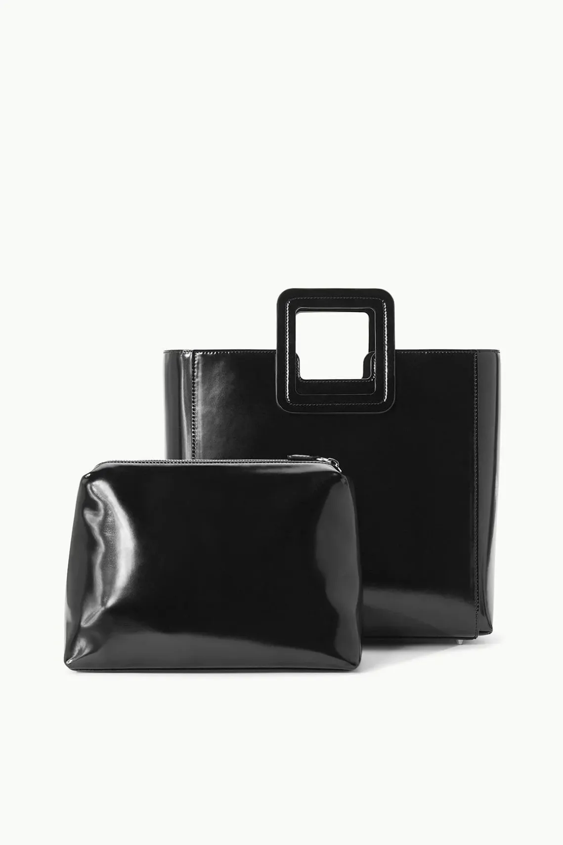 SHIRLEY LEATHER BAG BLACK POLISHED