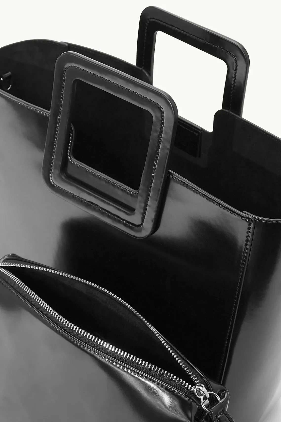 SHIRLEY LEATHER BAG BLACK POLISHED