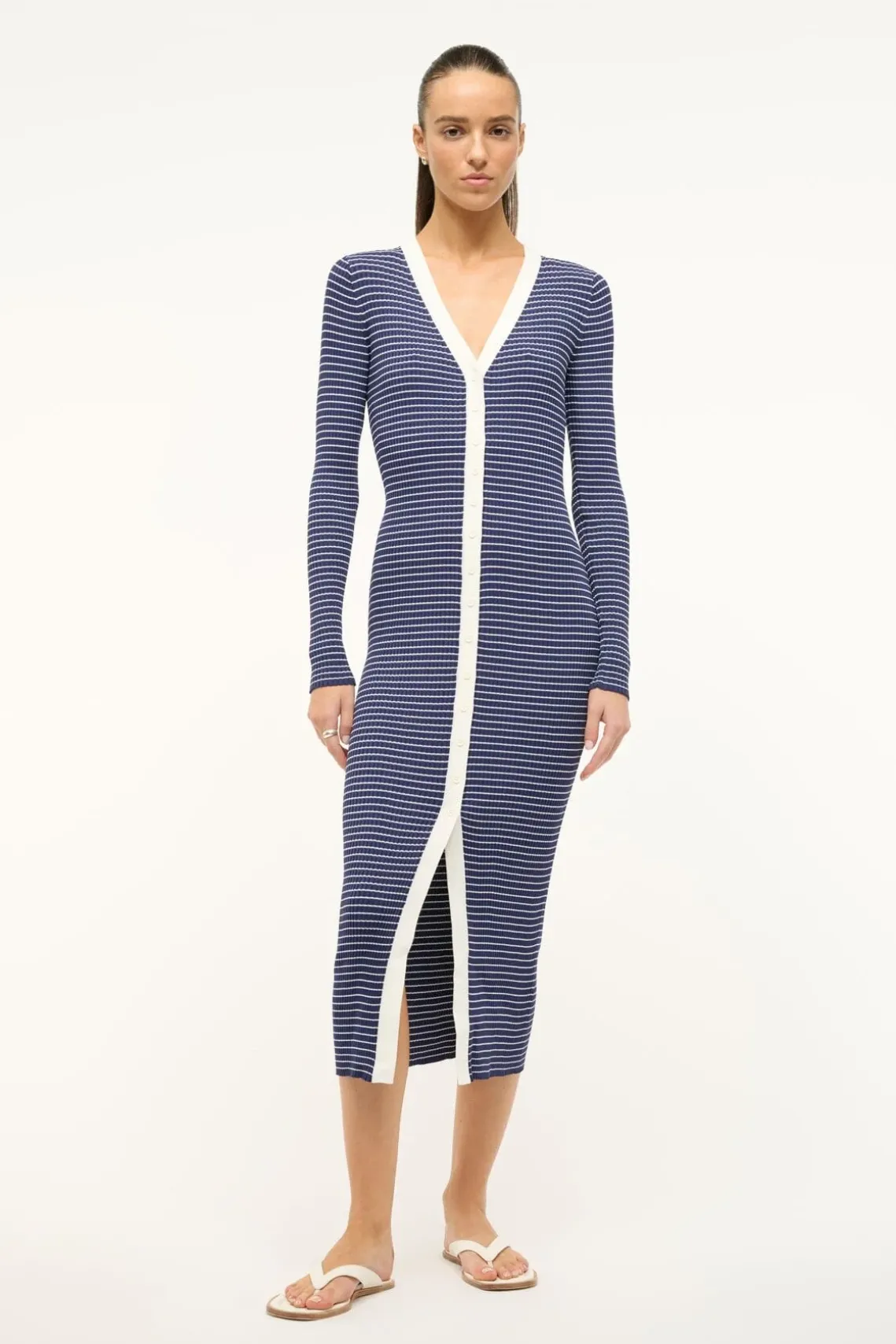 SHOKO SWEATER NAVY MICRO STRIPE