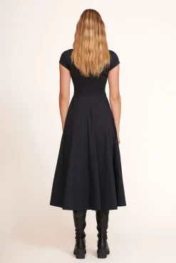 SHORT SLEEVE WELLS DRESS BLACK