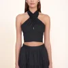 SMOCKED KAI TOP  BLACK
