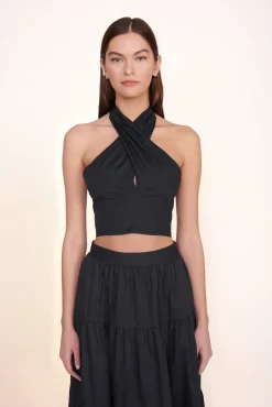 SMOCKED KAI TOP  BLACK