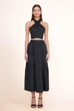 SMOCKED KAI TOP  BLACK