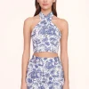 SMOCKED KAI TOP  BLUE TOILE