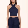 SMOCKED KAI TOP  NAVY