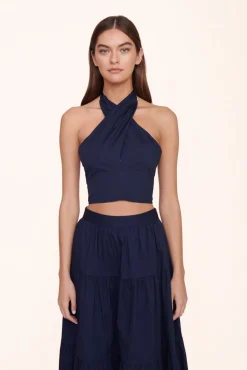 SMOCKED KAI TOP  NAVY