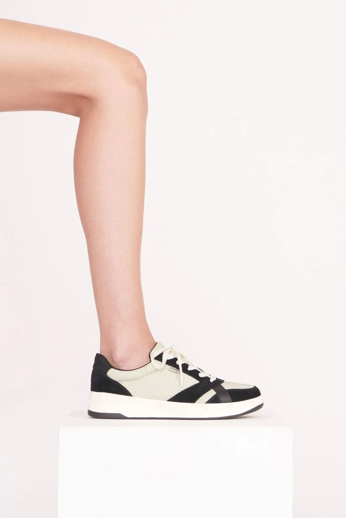 STAUD + KEDS THE COURT SNEAKER BLACK CREAM