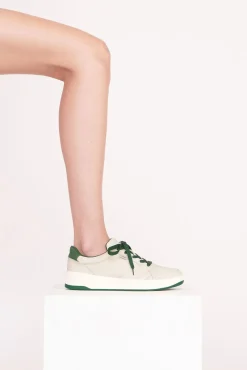 STAUD + KEDS THE COURT SNEAKER CREAM GREEN