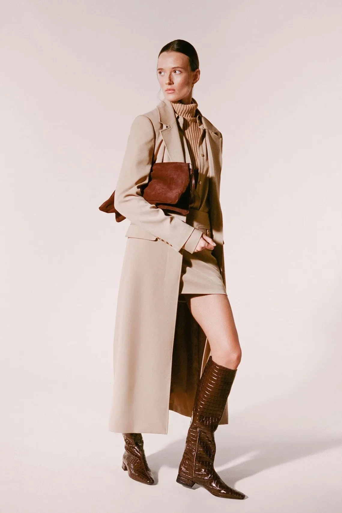 VIVI SHOULDER BAG MAHOGANY SUEDE
