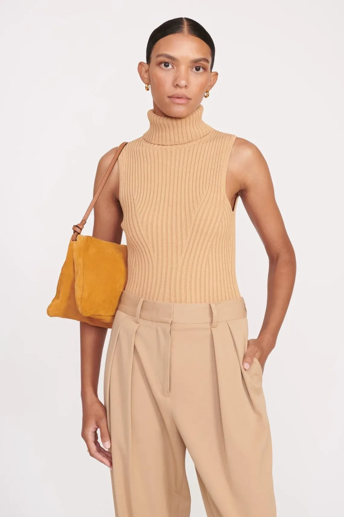 VIVI SHOULDER BAG TAN SUEDE