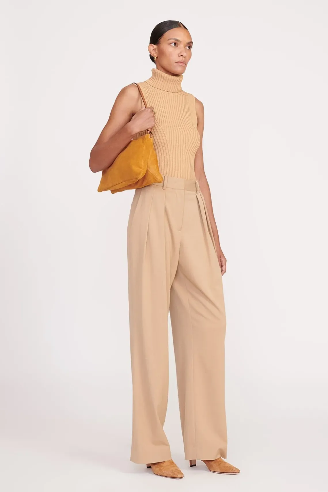 VIVI SHOULDER BAG TAN SUEDE