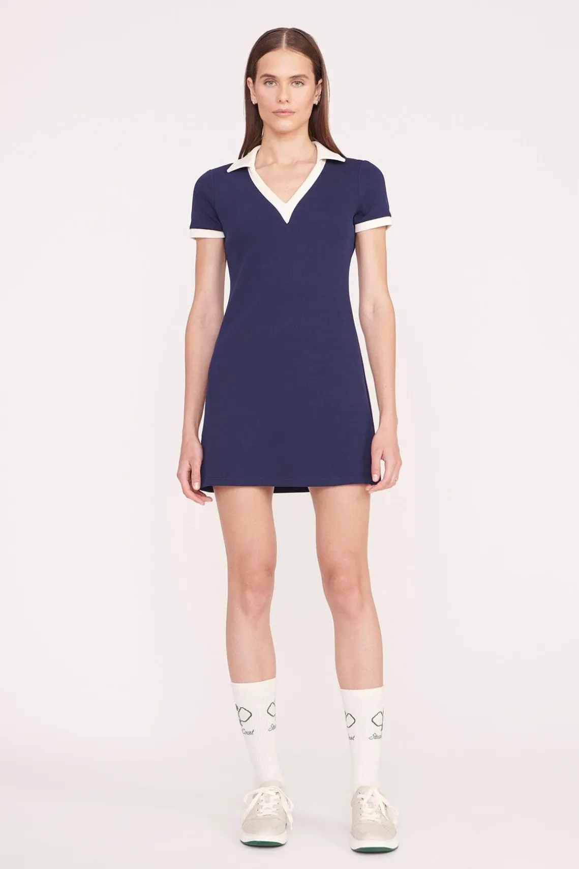 VOLLEY DRESS NAVY IVORY