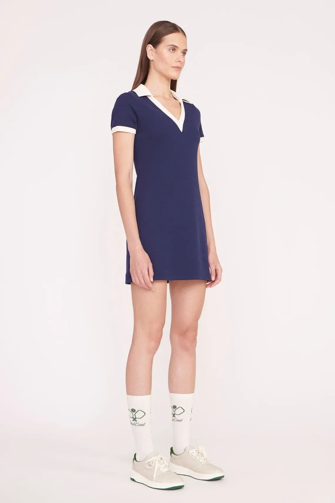 VOLLEY DRESS NAVY IVORY