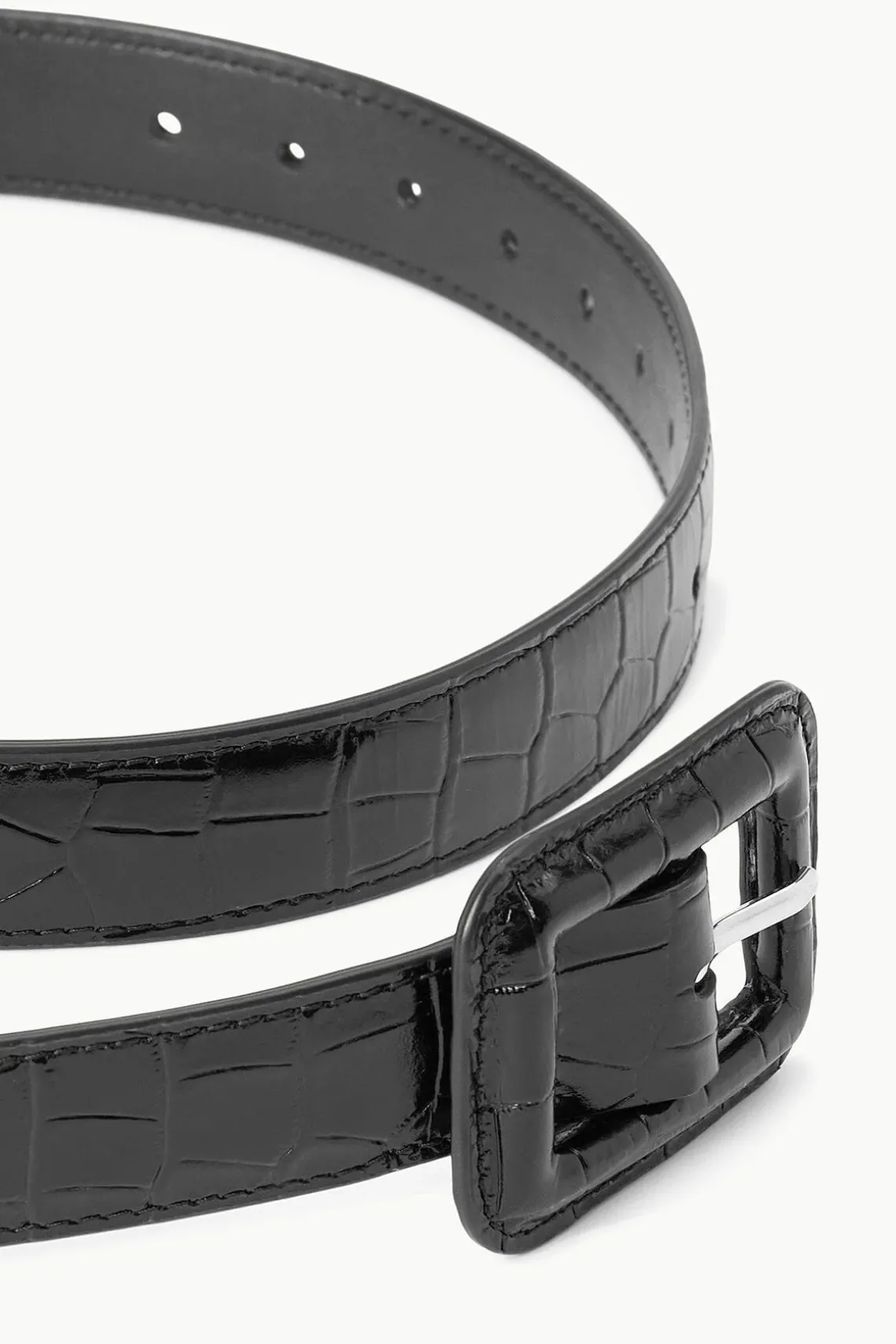 WAIST BELT BLACK CROC EMBOSSED