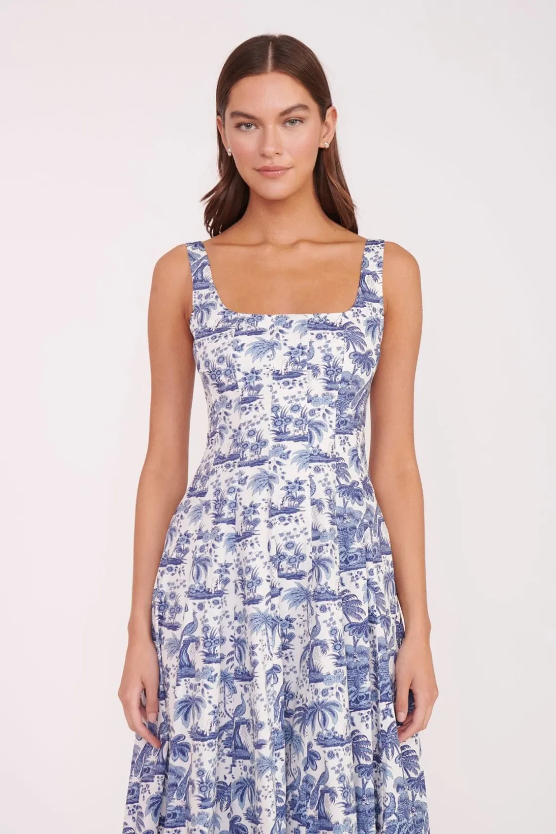 WELLS DRESS BLUE TOILE