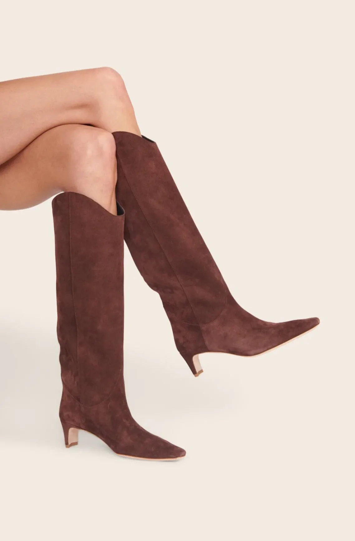 WESTERN WALLY BOOT MAHOGANY SUEDE