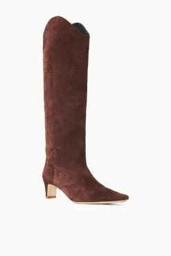 WESTERN WALLY BOOT MAHOGANY SUEDE