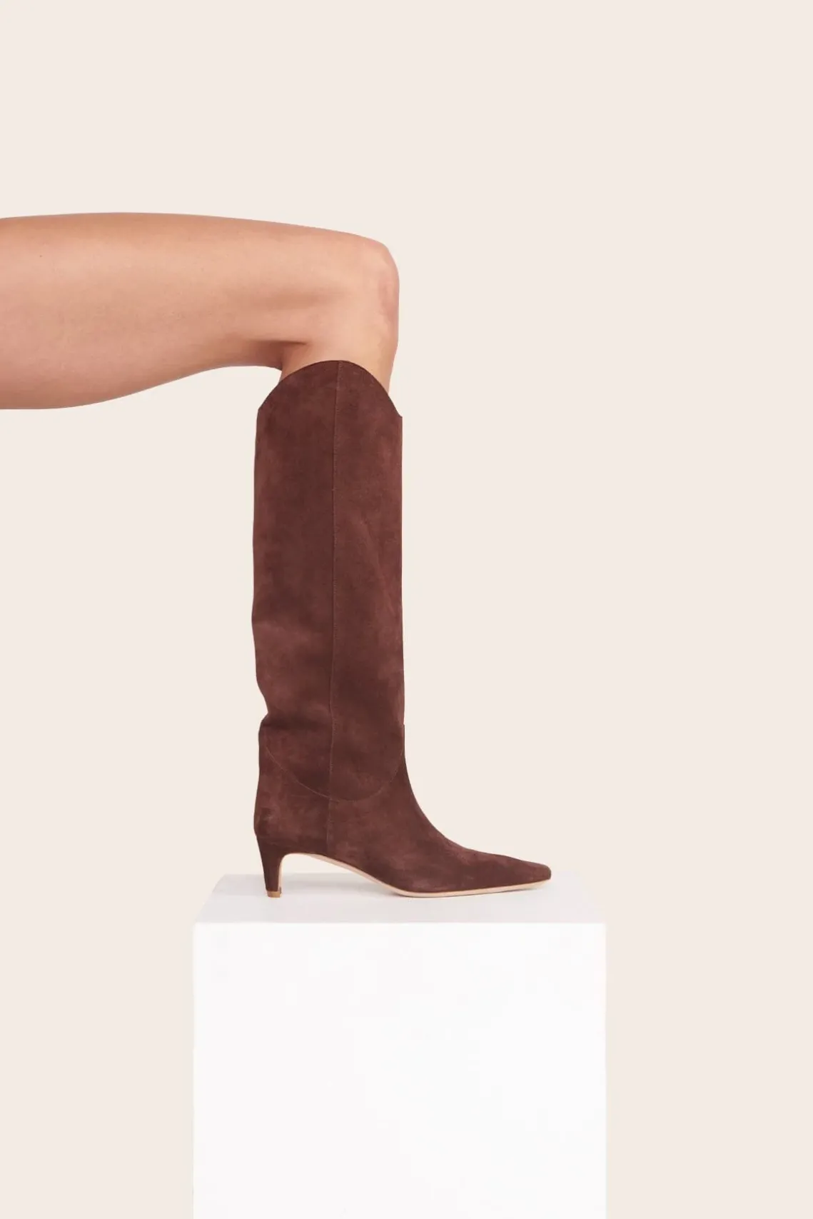 WESTERN WALLY BOOT MAHOGANY SUEDE