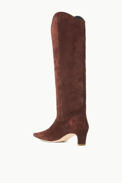 WESTERN WALLY BOOT MAHOGANY SUEDE