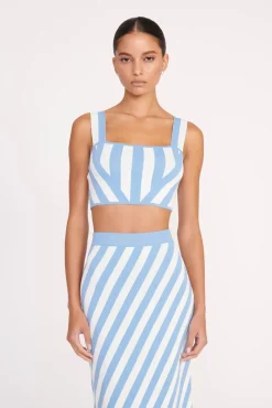 ZOLA TOP BLUE SEASHORE STRIPE